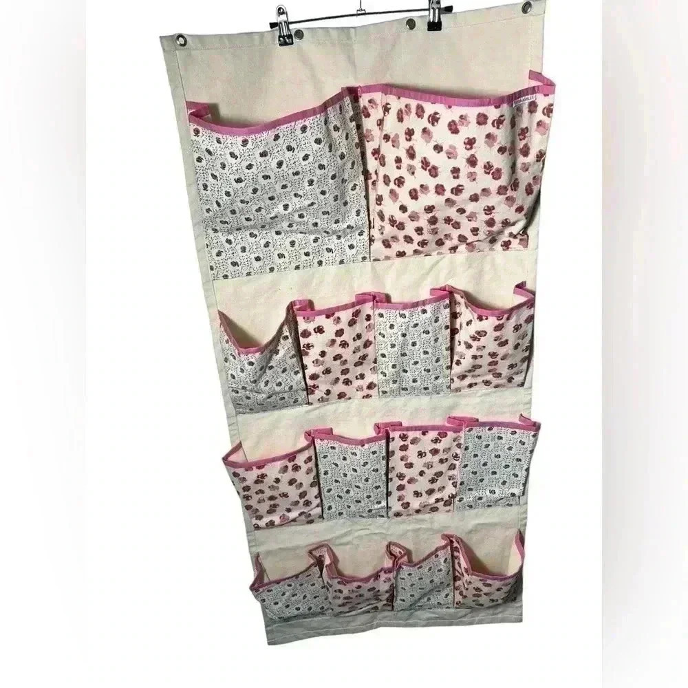 Crafts organizer handmade wall pocket storage hanging. Missing the hooks